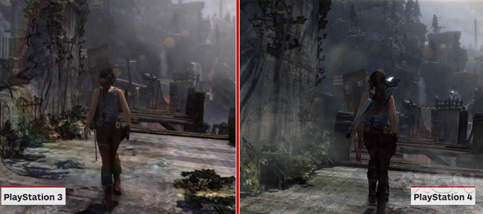 Comparação dos gráficos entre o PS3 e o PS4.