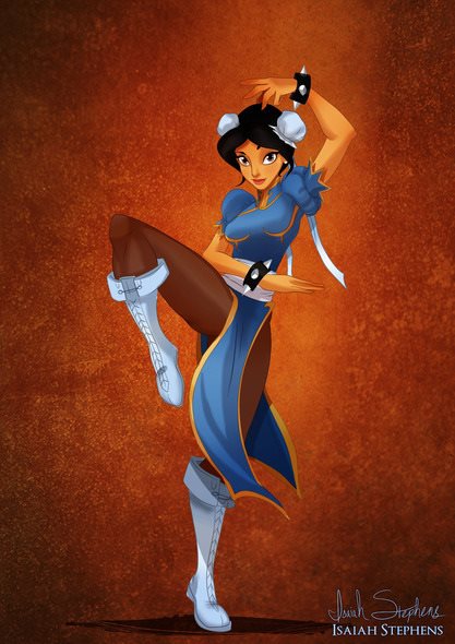 Jasmine do filme 'Aladdin' virou Chun-Li.